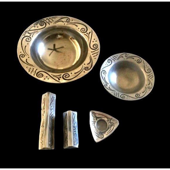 Lenox Spyro Candlestick Holders Set of 3 Vintage Decorative Metal 8" 5" 2" - Picture 6 of 7